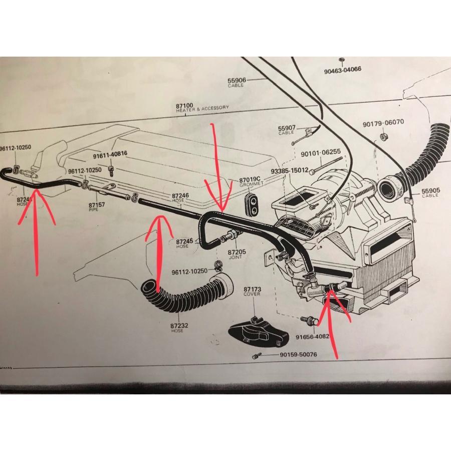 ⑥-2 TE27用ヒーターホースコネクター・ジョイント 2TG レビン ④-2 TE27用ヒーターホースコネクター・ジョイント 2TG レビン